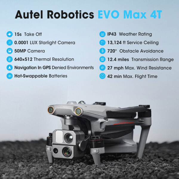 4x Batteries🔥 2024 Autel EVO Max 4T Fly More 8K Dronesmart 7.9Inch Smart RC V3 - Image 2