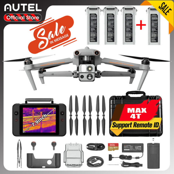 4x Batteries🔥 2024 Autel EVO Max 4T Fly More 8K Dronesmart 7.9Inch Smart RC V3