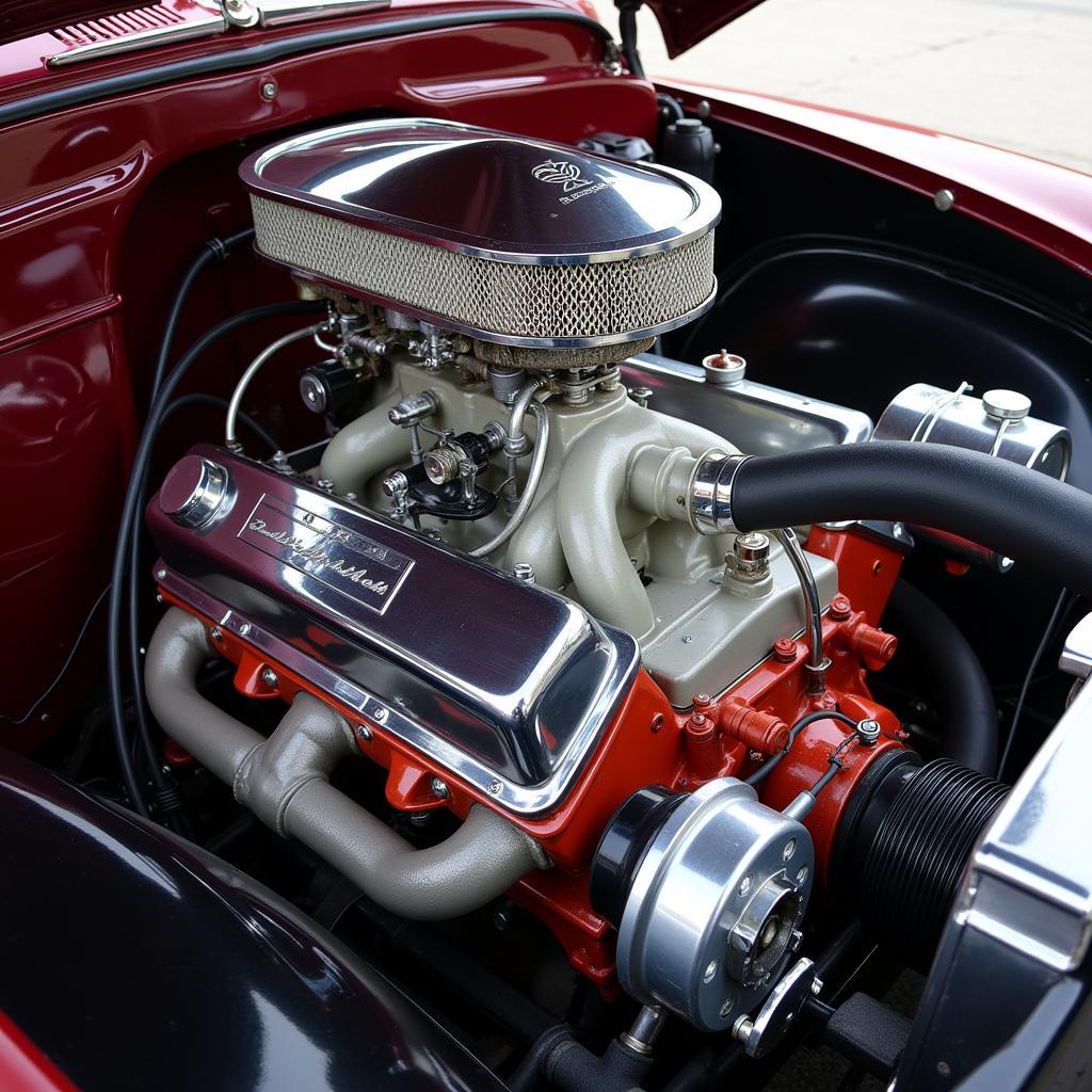 1950s Car Engine: V8 Power