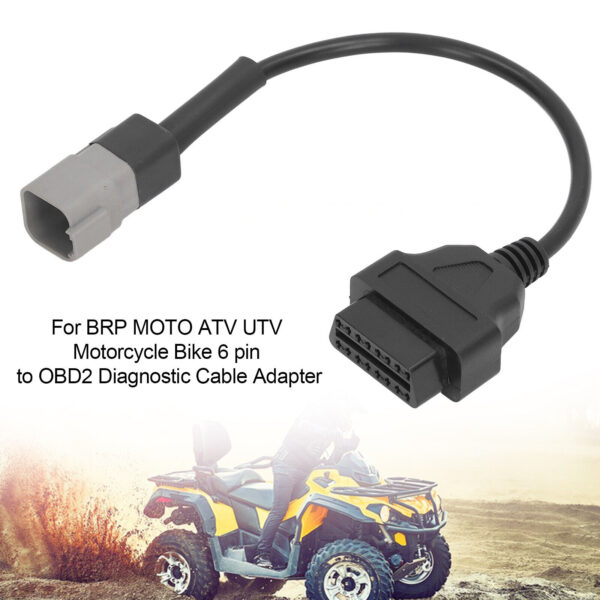 6 Pin to OBD2 Diagnostic Scanner Adapter Cable Fits BRP MOTO ATV UTV Motorcycle - Image 5