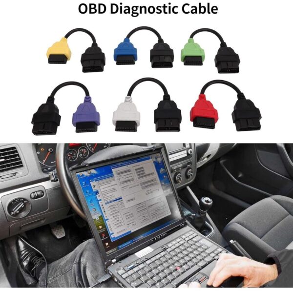 6Pcs OBD2 Cable Adapter Professional Diagnostic Scanner Cable For Fiat - Image 3