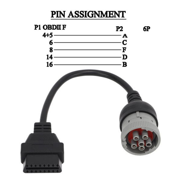 6Pin-16PIN OBD1-OBD2 Diagnostic Cable Diagnostic Scanner Converter for J1708 Hea - Image 5