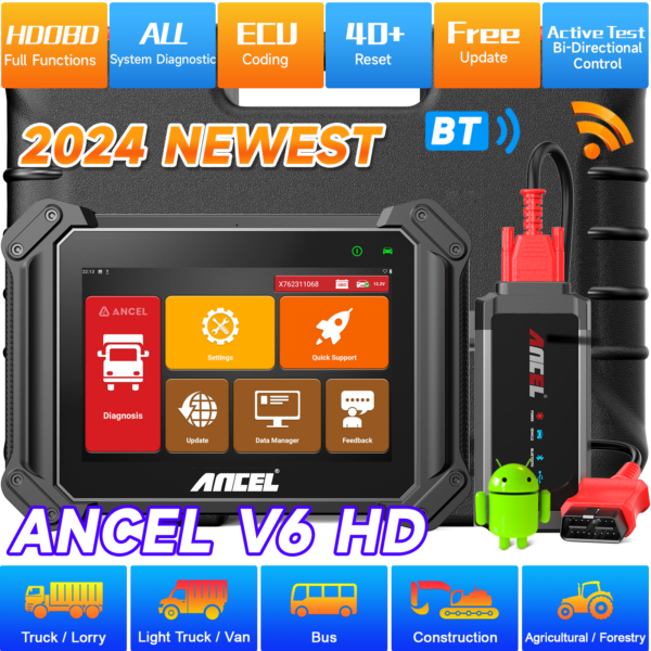 8000mAh Heavy Duty Truck Scanner OBD2 DPF Regen Car Diagnostic Tool 4core 2.0Ghz - Image 3