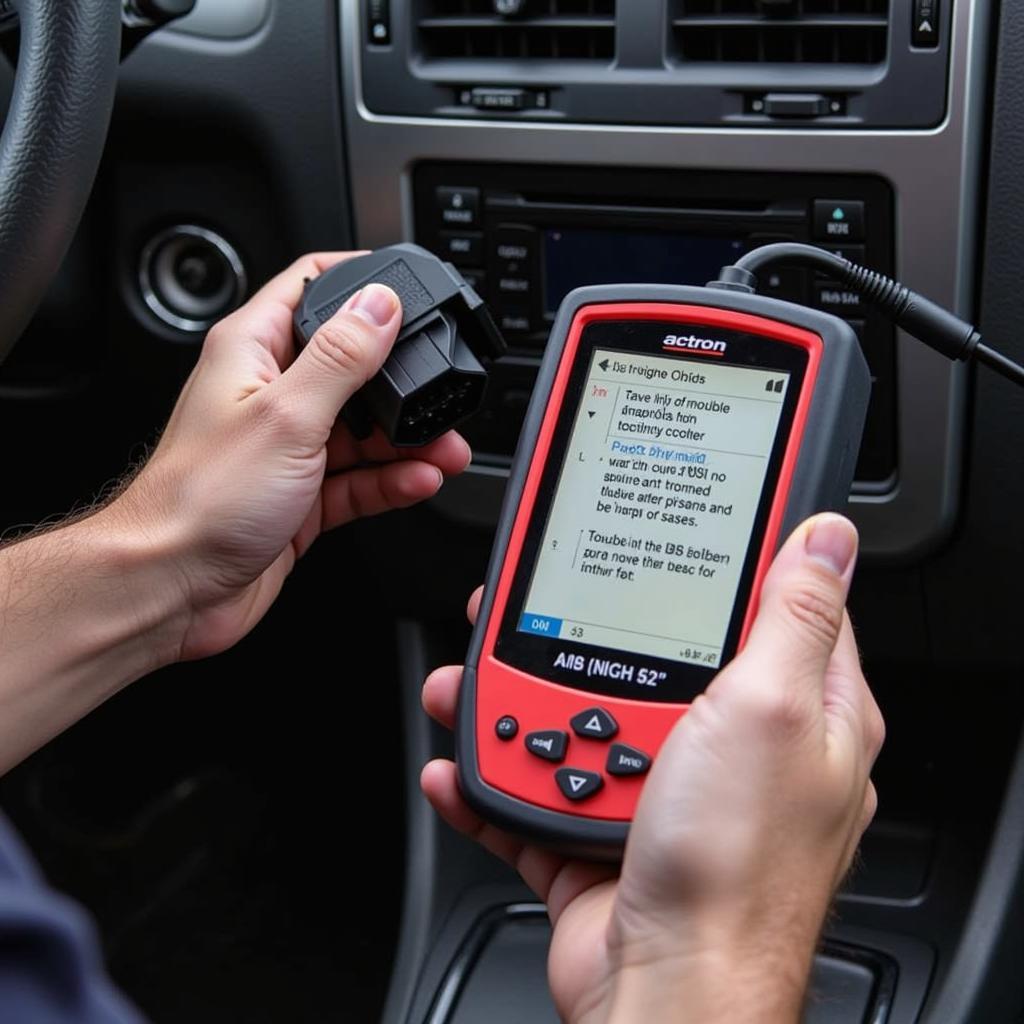 Actron CP9580 OBDII Scan Tool In Use