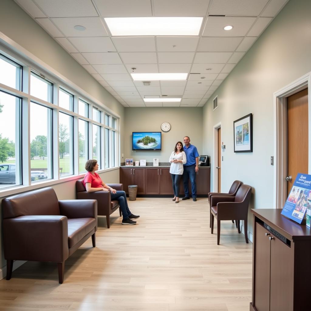 Image of a modern and welcoming advocate urgent care center reception area