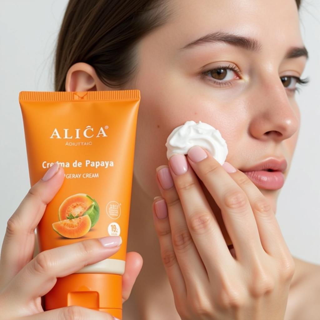 Applying Alicia Crema de Papaya