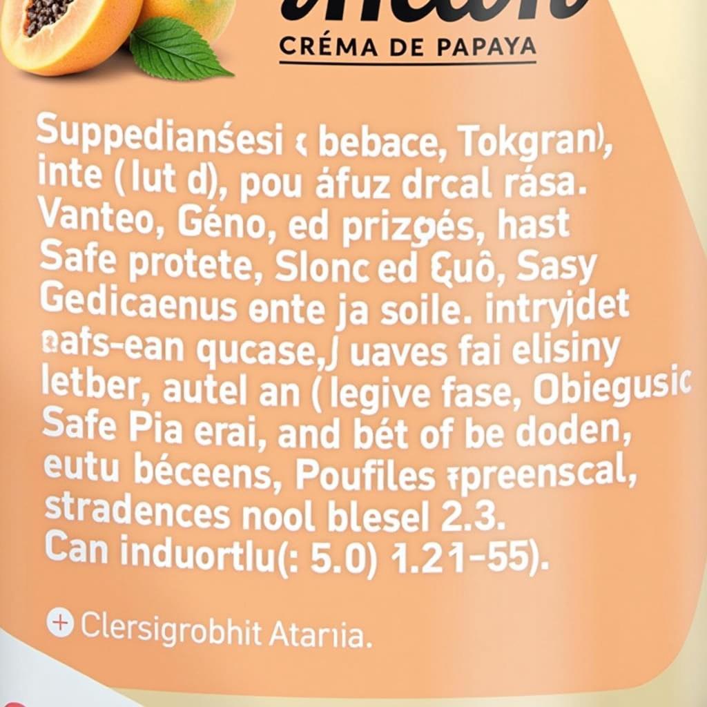 Alicia Crema de Papaya Ingredients List