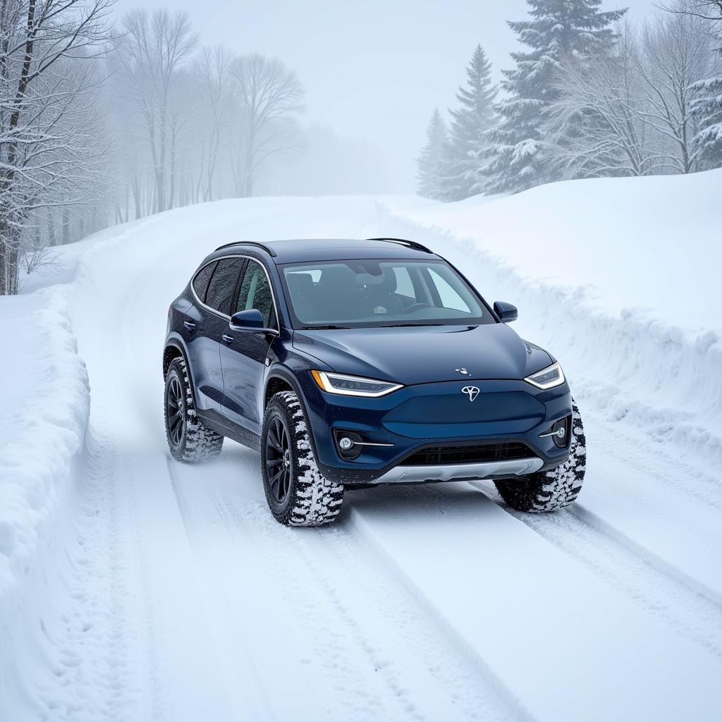 All-Wheel Drive EV Traction Control in Snow