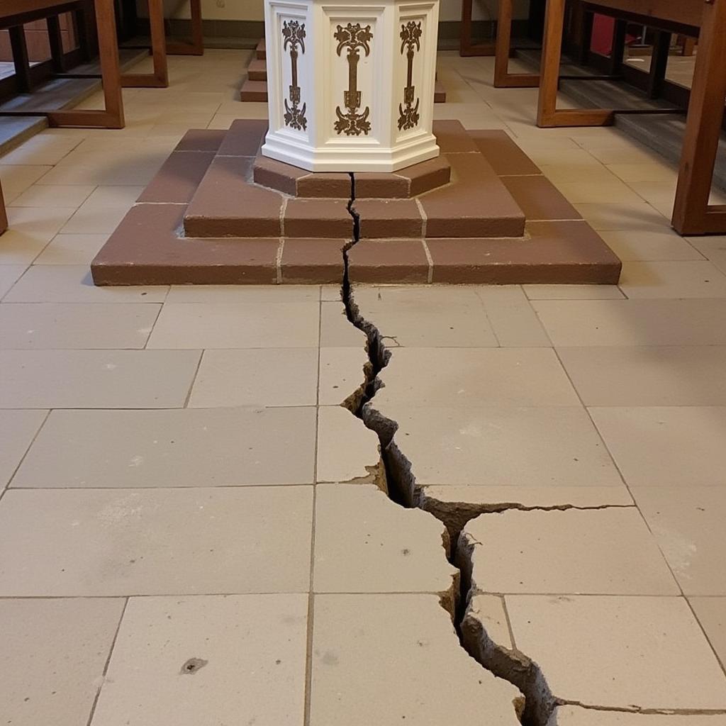 Altar Subsidence Due to Foundation Damage