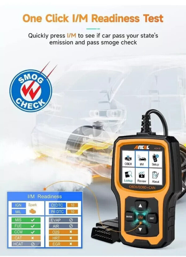 ANCEL AD410 Enhanced OBD II Vehicle Code Reader Automotive OBD2 Scanner Auto Che - Image 4