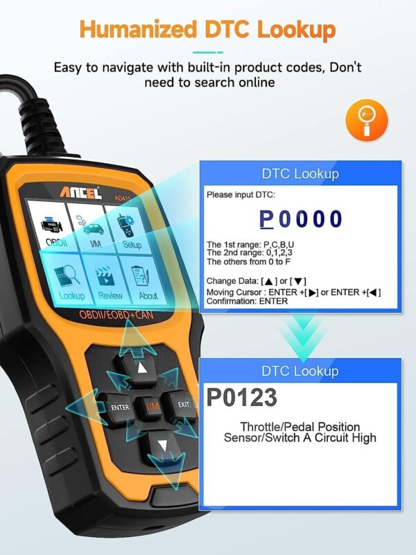 ANCEL AD410 OBD2 Scanner Code Reader Car Diagnostic Scan Tool Check Engine Fault - Image 3