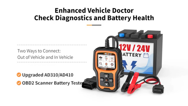 ANCEL AD410 PRO Car OBD2 Scanner Engine Diagnostic Tool with Battery Health Test - Image 2