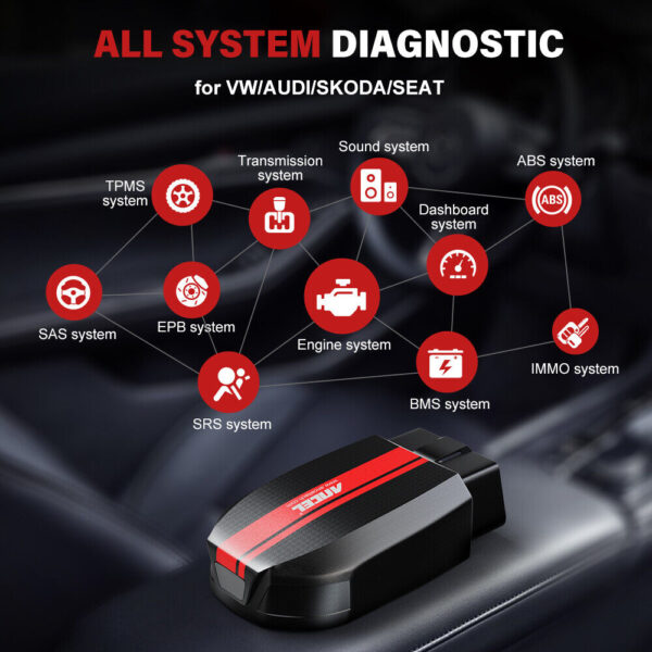 ANCEL BD500 OBD2 Scanner Bluetooth For VW Audi Cars All System Diagnostic Tool - Image 2