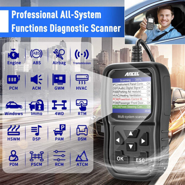 ANCEL FD500 OBD2 Scanner Fit for Ford/Lincoln/Mercury All System Diagnostic Tool - Image 3