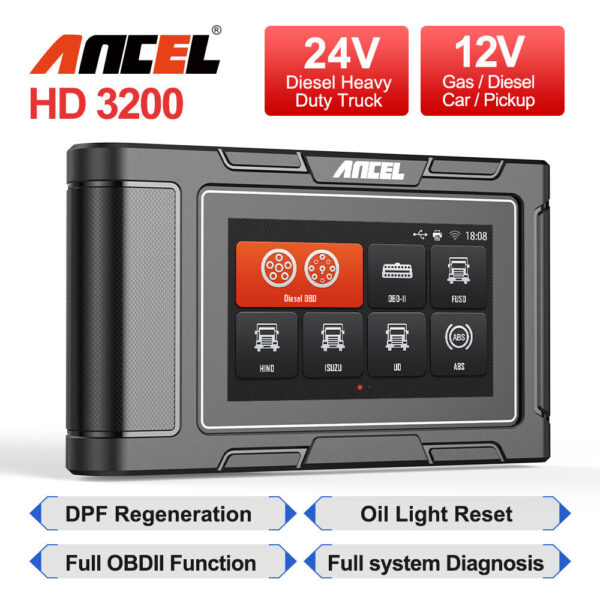 ANCEL HD3200 Heavy Duty Truck Scanner OBD2 DPF DPD Regen for Hino,Fuso,UD,Volvo - Image 3