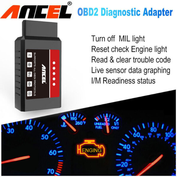 ANCEL OBD2 Code Reader Bluetooth ELM327 Check Engine Scanner Car Diagnostic Tool - Image 3