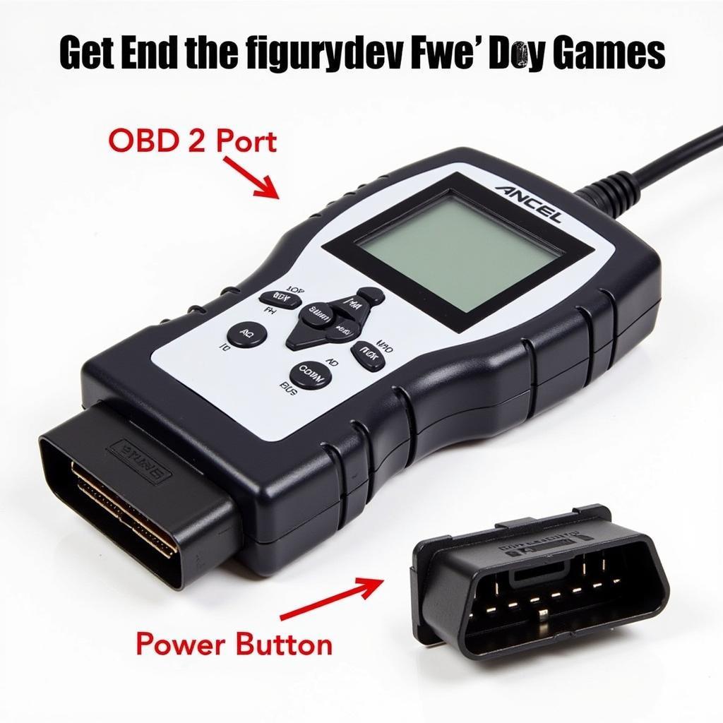 Ancel Scan Tool OBD2 Port and Power Button