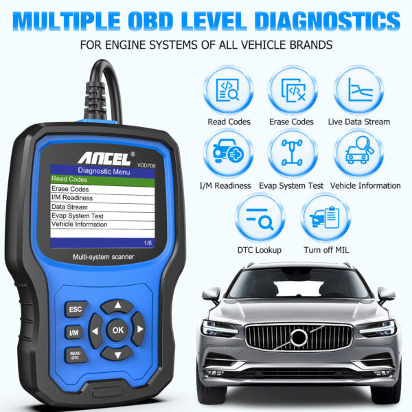 ANCEL VOD700 All System OBD2 Scanner Fit For VOLVO Oil ABS EPB Diagnostic - Image 5