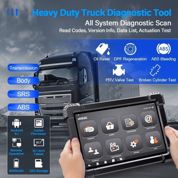 ANCEL X7 Professional 24V Heavy Duty Truck Diagnostic Tool 24V Car OBD 2 Scanner - Image 2