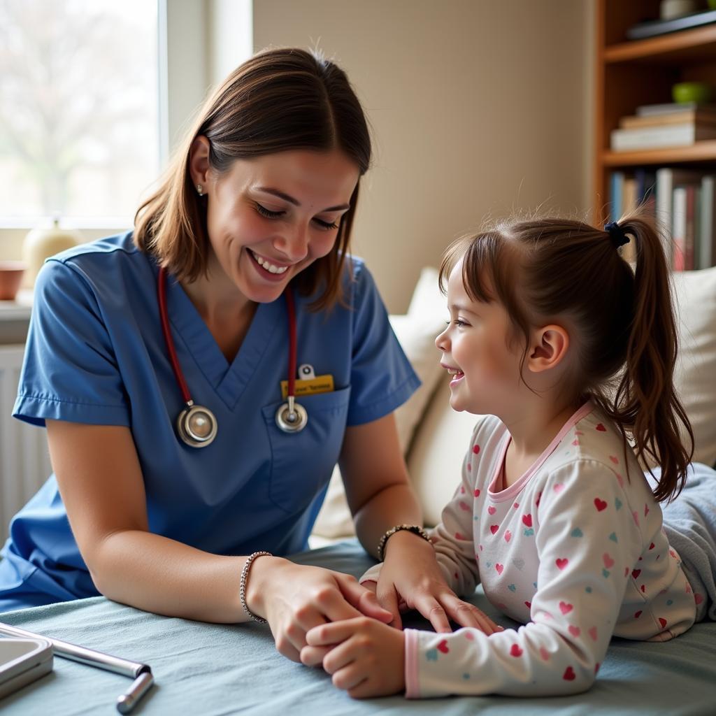 Angels of Care Pediatric Home Health Nurse with Child