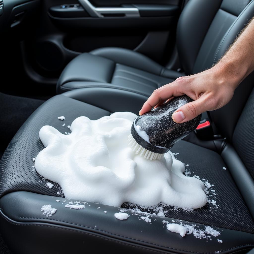 Applying Foam to Car Interior