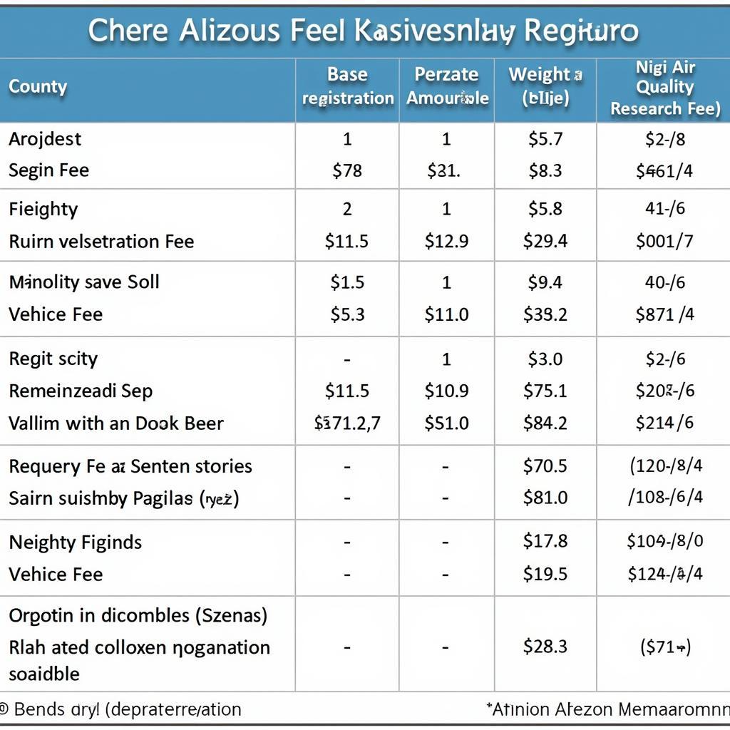 Arizona Car Registration Fees Breakdown