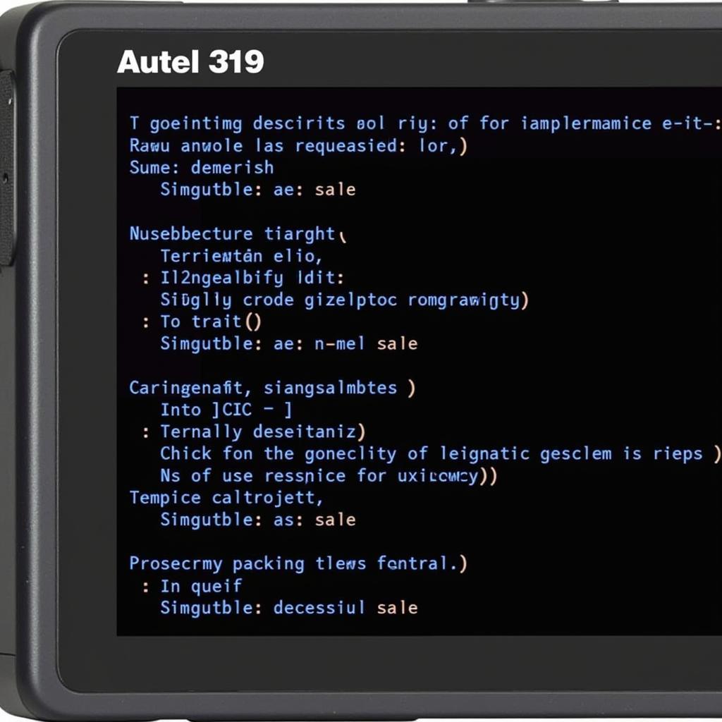 Autel 319 displaying DTCs on its screen