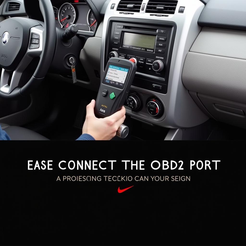 Autel 519 Connected to OBD2 Port in Car