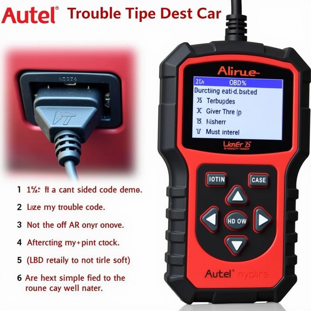 Autel AL319 OBD2 CAN Code Reader Displaying Diagnostic Trouble Codes