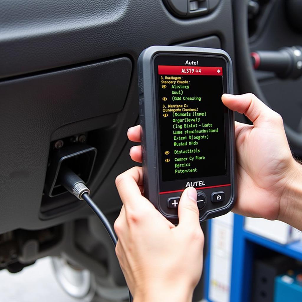 Autel AL319 OBD2 Scanner in Use