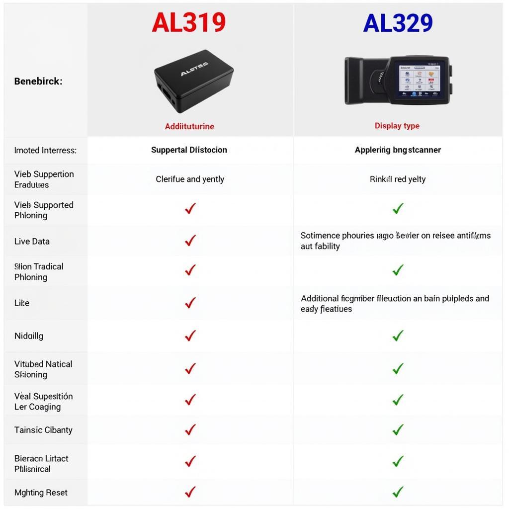 Autel AL319 vs AL329 Comparison Table