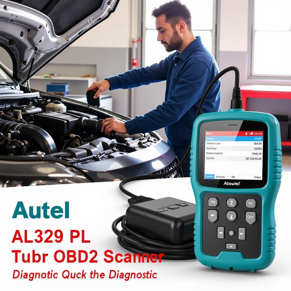 Autel AL329 PL OBD2 Scanner in Use