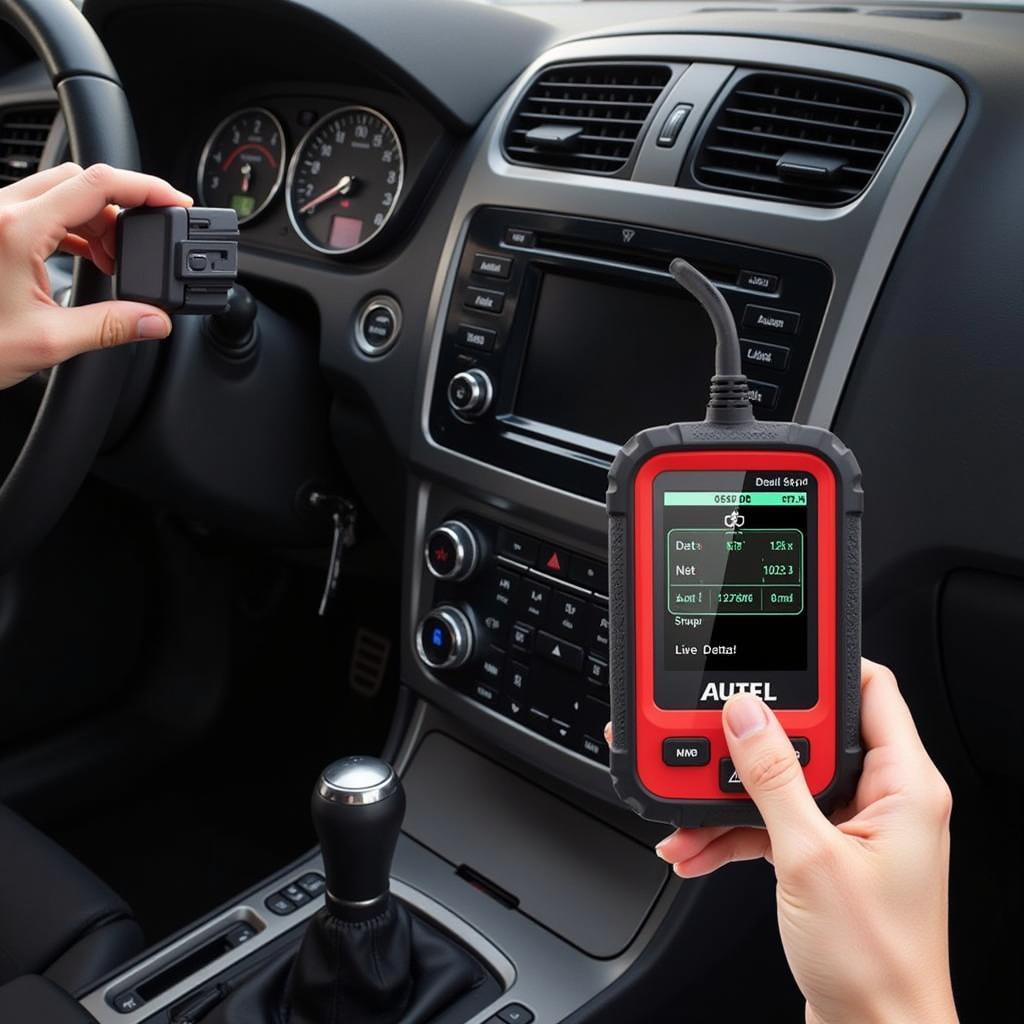 Autel AL329 R OBD2 Scanner in Use