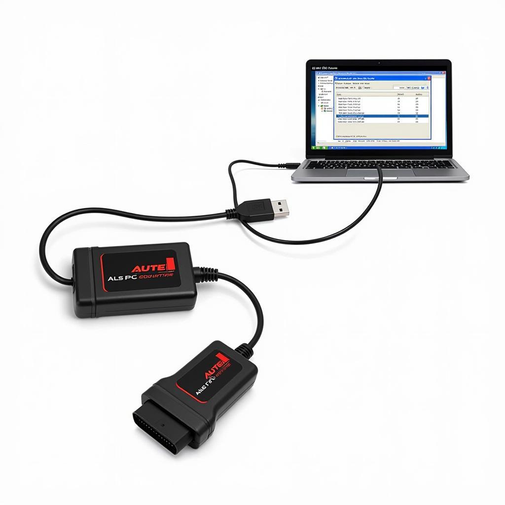 Autel AL519 Connected to Laptop for Update