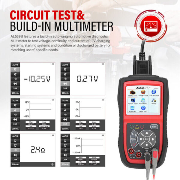 Autel AL539B Car Scanner Diagnostic OBD2 Tool Battery Tester Auto Code Reader - Image 6