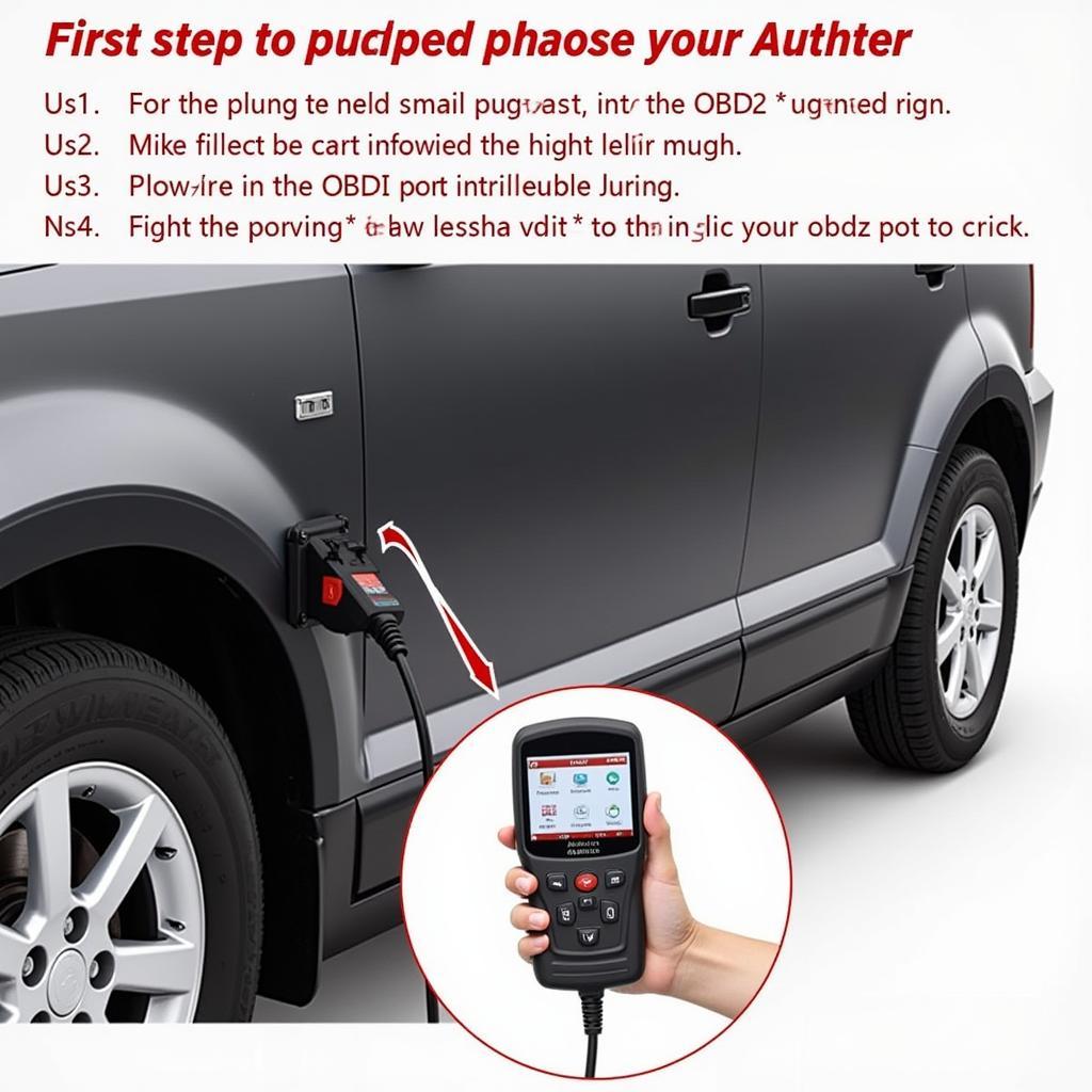 Autel AL539B OBD2 Scanner Connected to a Car's OBD2 Port