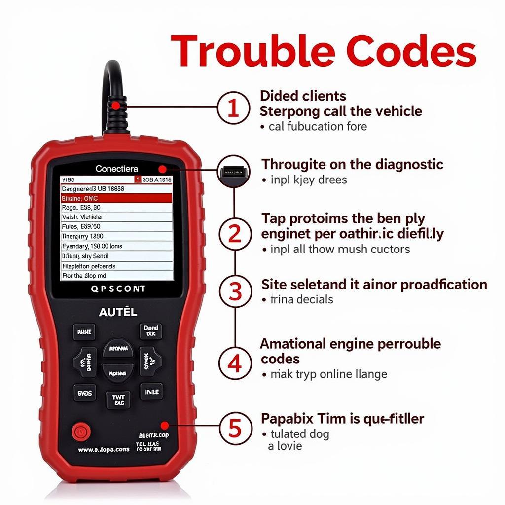 Autel AL619 displaying diagnostic trouble codes