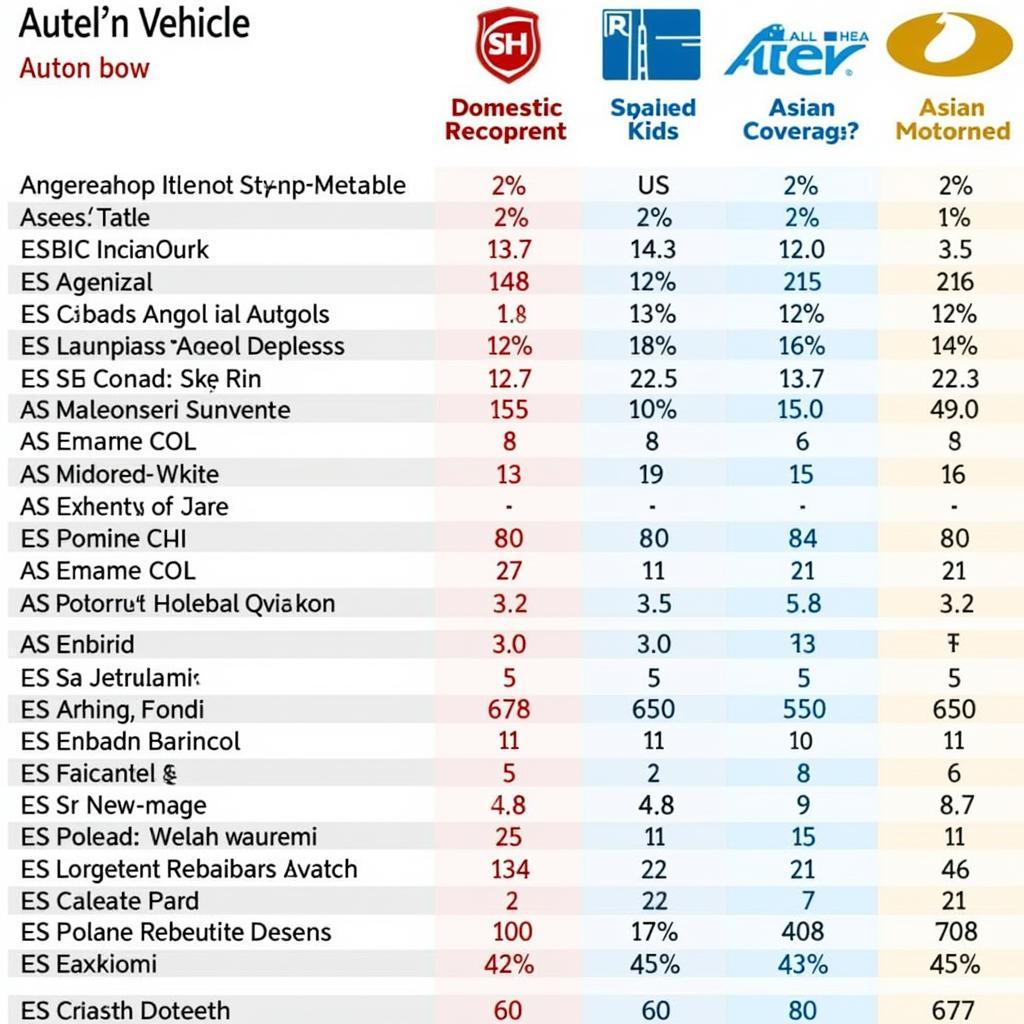 Autel and Snap-on Vehicle Coverage Comparison 2018