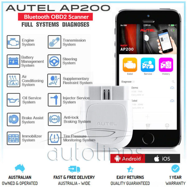 AUTEL AP200 Bluetooth OBD2 Android iPhone Diagnostic Scanner Tool Fit LAND ROVER