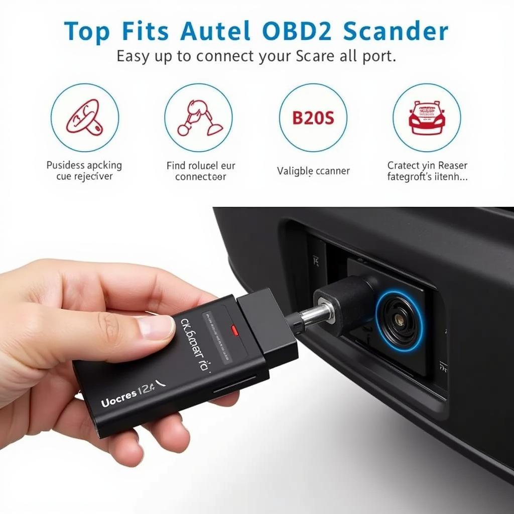 Autel AP200 Bluetooth OBD2 Scanner connected to a car's OBD2 port