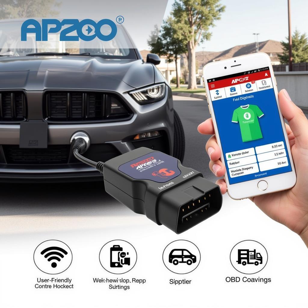 Autel AP200 Bluetooth OBD2 Scanner connected to a smartphone