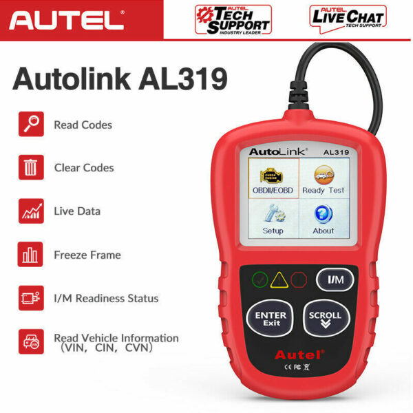 Autel Autolink AL319 OBD2 CAN OBDII Auto Car Code Reader Diagnostic Scanner Tool - Image 2