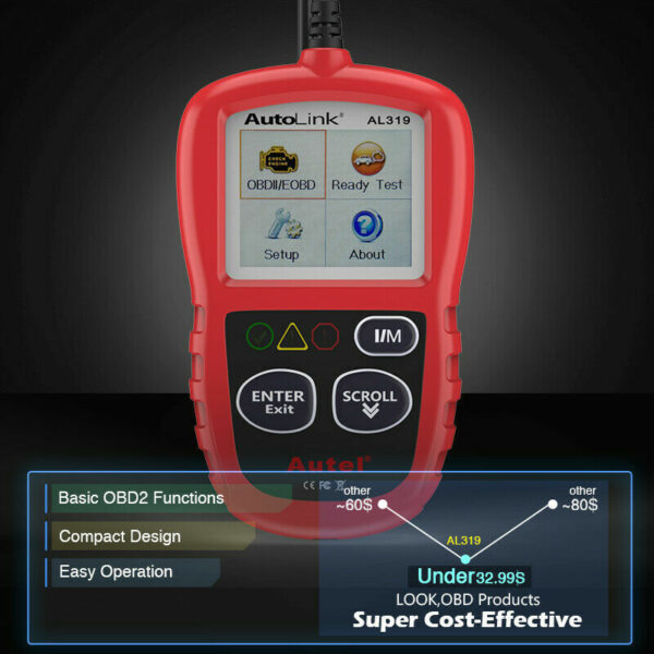 Autel Autolink AL319 OBD2 CAN OBDII Auto Car Code Reader Diagnostic Scanner Tool - Image 6