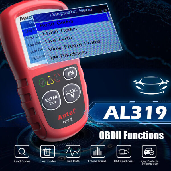 Autel Autolink AL319 OBD2 CAN OBDII Auto Car Code Reader Diagnostic Scanner Tool - Image 3