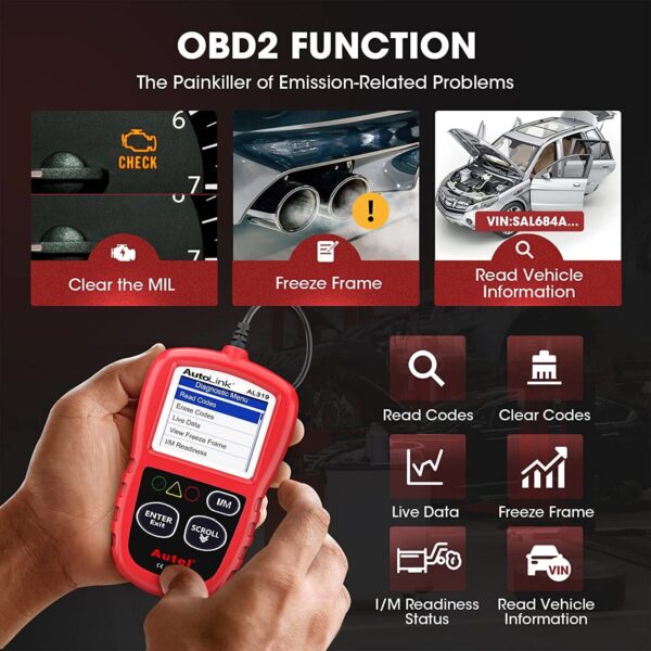 Autel Autolink AL319 OBD2 CAN OBDII Auto Car Code Reader Diagnostic Scanner Tool - Image 4