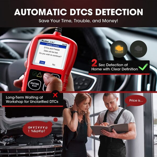 Autel Autolink AL319 OBD2 CAN OBDII Auto Car Code Reader Diagnostic Scanner Tool - Image 6