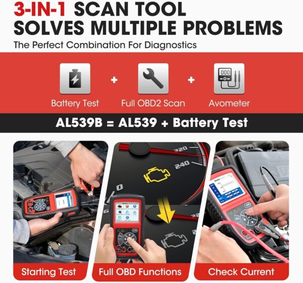 Autel AutoLink AL539B Battery Electrical Circuit Tester OBD2 Code Reader Scanner - Image 4