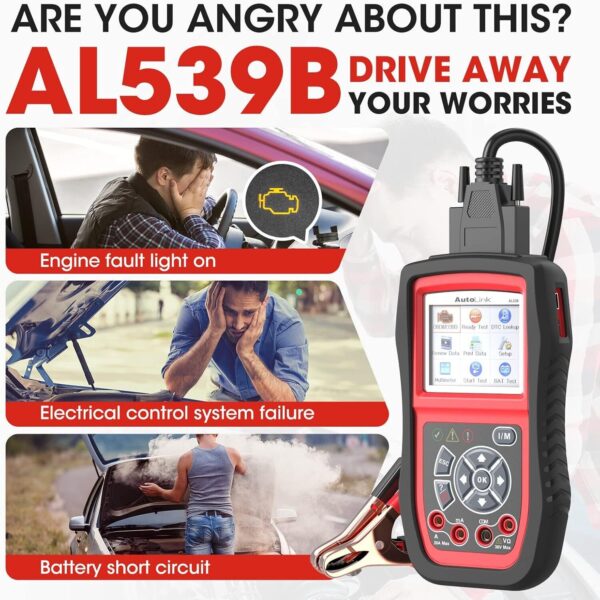 Autel AutoLink AL539B Battery Electrical Circuit Tester OBD2 Code Reader Scanner - Image 3