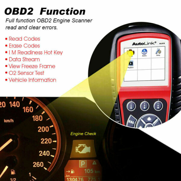 Autel Autolink AL619 OBD2 EU Diagnostic Tool Scanner Code Reader SRS ABS Airbag - Image 6