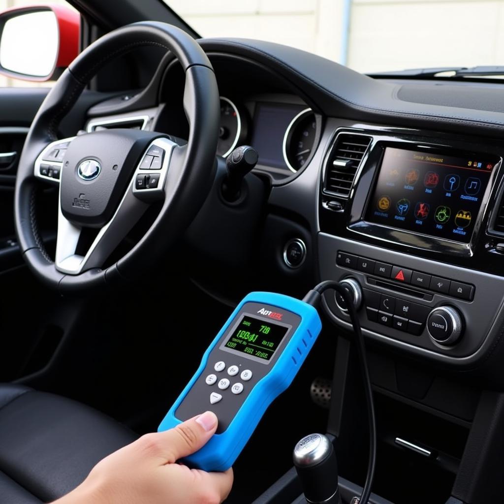 Autel Autolink AL619EU OBD-II Scanner in Use